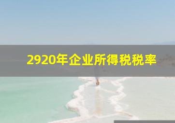 2920年企业所得税税率