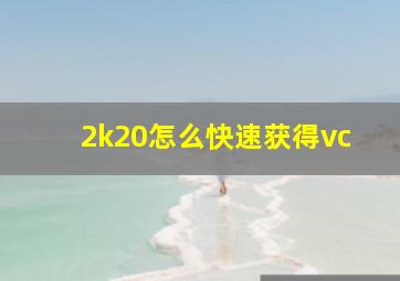 2k20怎么快速获得vc