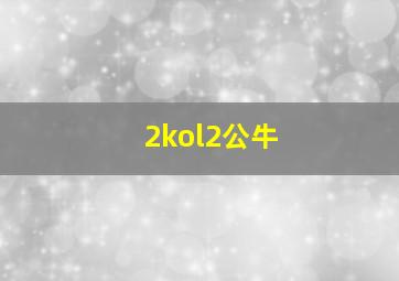 2kol2公牛