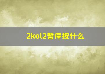 2kol2暂停按什么