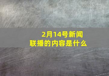 2月14号新闻联播的内容是什么