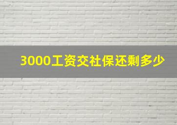 3000工资交社保还剩多少