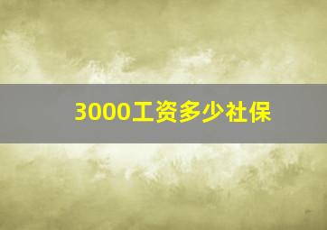 3000工资多少社保