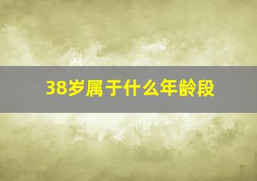 38岁属于什么年龄段