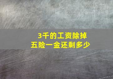 3千的工资除掉五险一金还剩多少