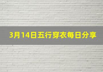 3月14日五行穿衣每日分享