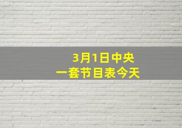 3月1日中央一套节目表今天