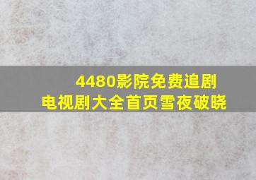 4480影院免费追剧电视剧大全首页雪夜破晓