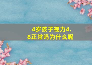 4岁孩子视力4.8正常吗为什么呢