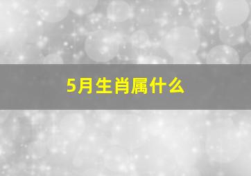 5月生肖属什么