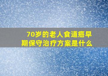 70岁的老人食道癌早期保守治疗方案是什么