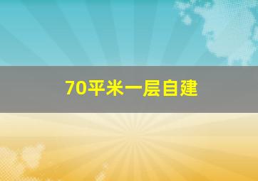 70平米一层自建