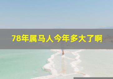 78年属马人今年多大了啊