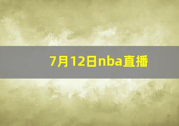 7月12日nba直播