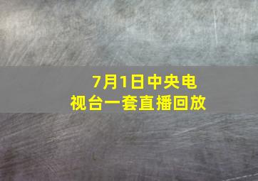 7月1日中央电视台一套直播回放