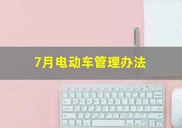 7月电动车管理办法