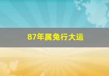 87年属兔行大运