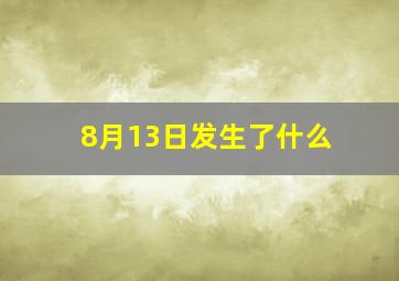 8月13日发生了什么