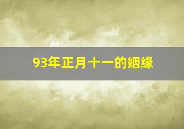 93年正月十一的姻缘