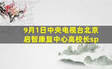 9月1日中央电视台北京启智康复中心高校长sp