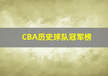 CBA历史球队冠军榜