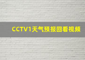 CCTV1天气预报回看视频