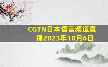 CGTN日本语言频道直播2023年10月6日