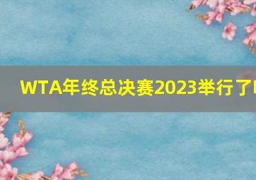 WTA年终总决赛2023举行了吗