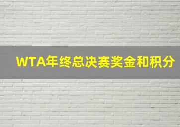 WTA年终总决赛奖金和积分