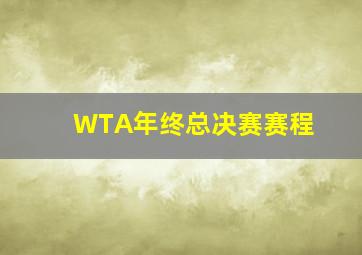 WTA年终总决赛赛程