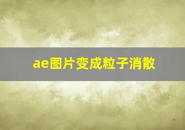 ae图片变成粒子消散