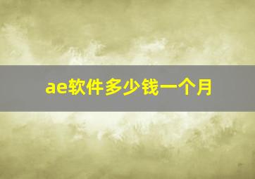 ae软件多少钱一个月