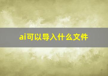 ai可以导入什么文件