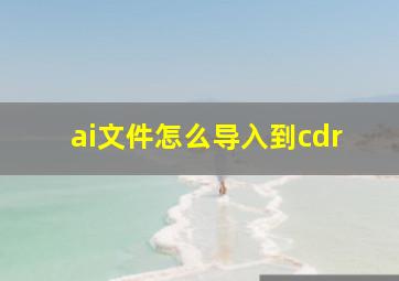 ai文件怎么导入到cdr