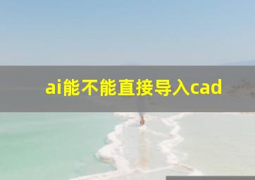 ai能不能直接导入cad