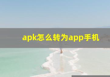 apk怎么转为app手机