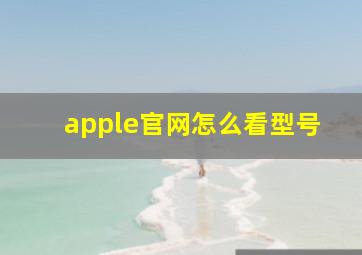 apple官网怎么看型号