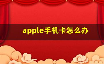 apple手机卡怎么办