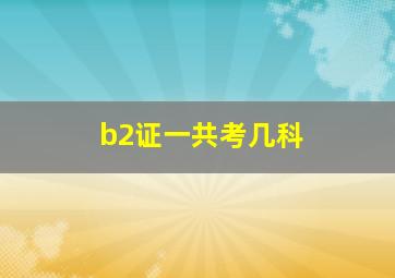 b2证一共考几科