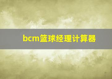 bcm篮球经理计算器