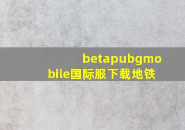 betapubgmobile国际服下载地铁