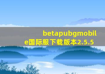 betapubgmobile国际服下载版本2.5.5