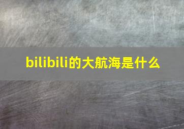 bilibili的大航海是什么