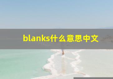 blanks什么意思中文