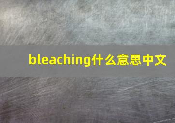 bleaching什么意思中文