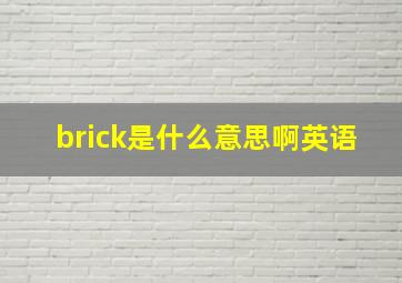 brick是什么意思啊英语