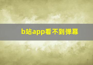 b站app看不到弹幕