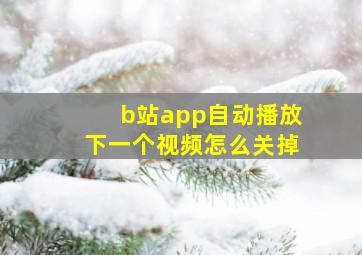 b站app自动播放下一个视频怎么关掉