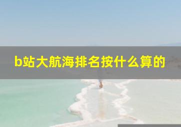 b站大航海排名按什么算的