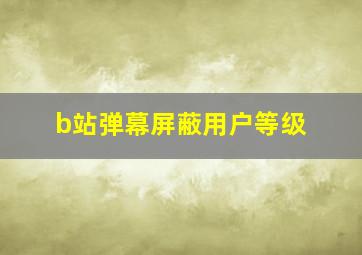 b站弹幕屏蔽用户等级